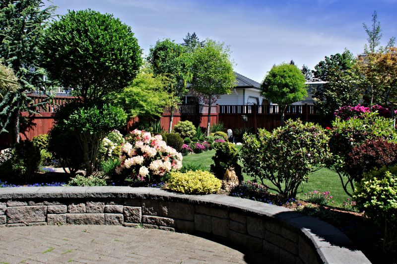 Stone Wall with Landscaping
