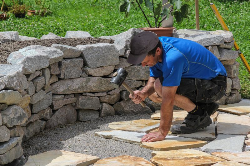 Stone Wall Construction in Spring